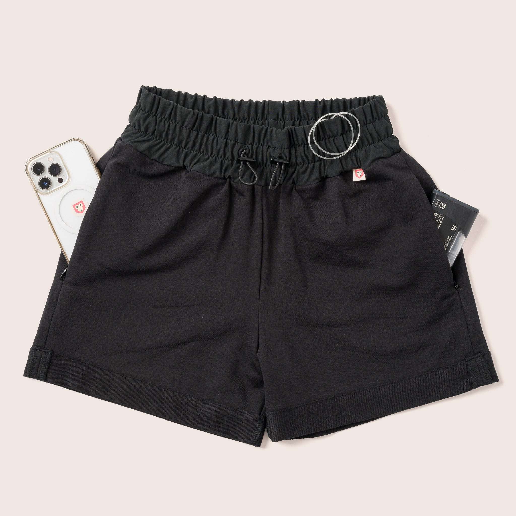 Type 1 Diabetes Clothing - Black shorts with pockets | Our Pocket Hero