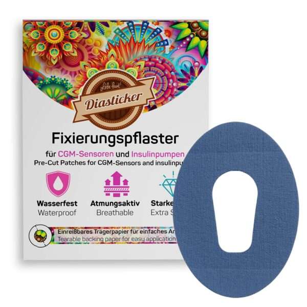 Dexcom Fixierungspflaster (G6) - Dunkelblau (10 Stück)