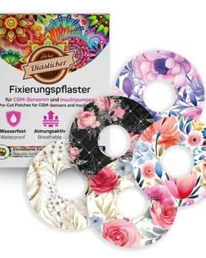 Freestyle Libre 3 Fixierungspflaster - FLOWERS-Mix