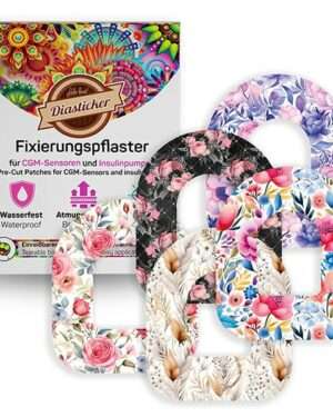 Omnipod Fixierungspflaster - Mix-Paket - FLOWERS (5 Stück)