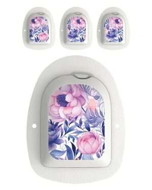 Omnipod Stickerset - Purple Flowers (4 Stück)