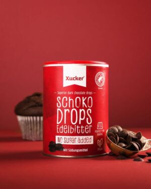 Vegane Xylit Schoko-Drops Edelbitter, klein