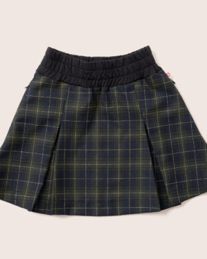 Girl Skirt green / T1d Girls Pleated Skirt High Waisted Plaid A-line Skirts with pockets / School Uniform