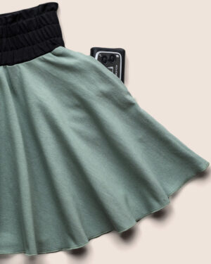 Girls Skirt Mint Green with pockets / Kids' Cotton Circle Skirt / (3-12Yrs)