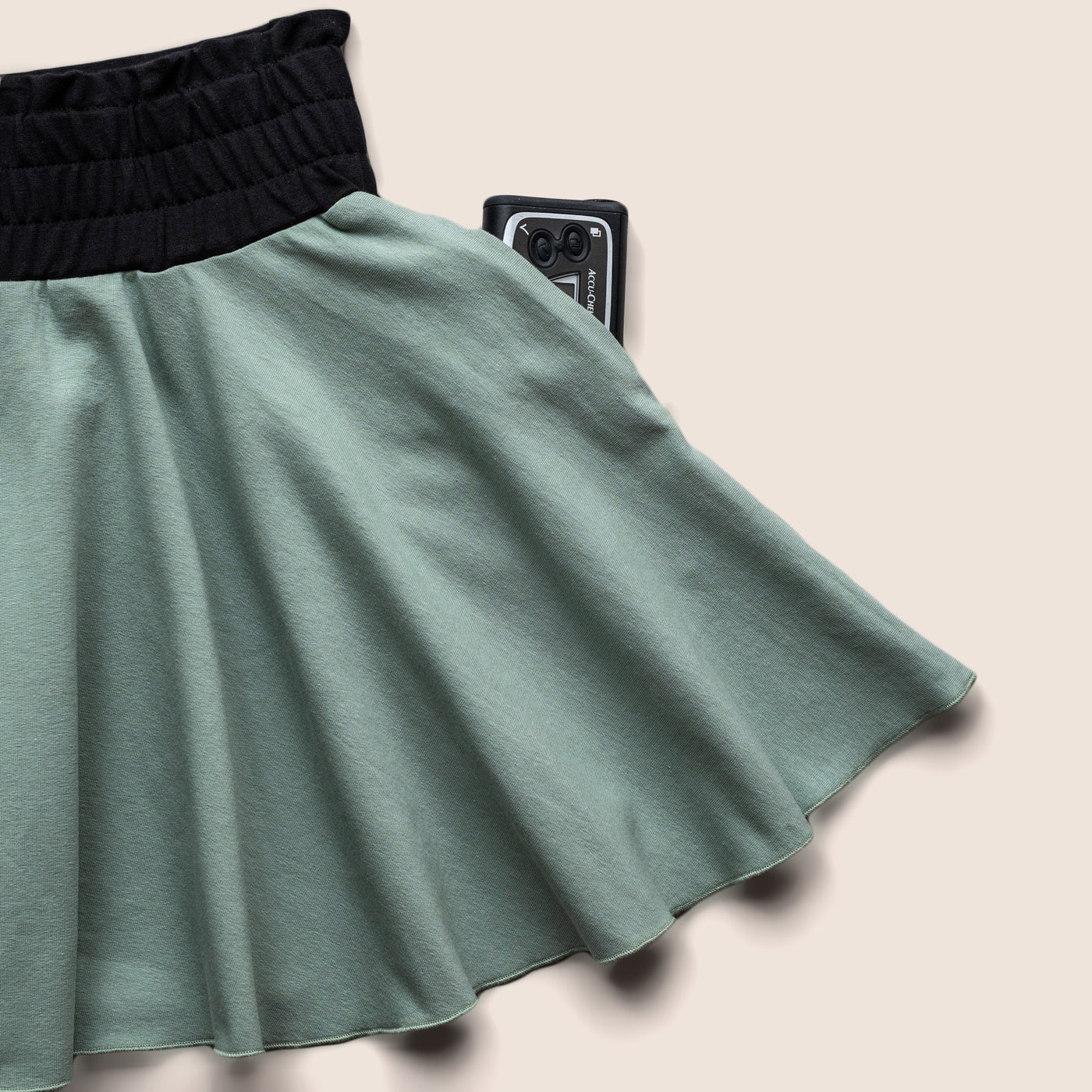 Girls Skirt Mint Green with pockets / Kids' Cotton Circle Skirt / (3-12Yrs)