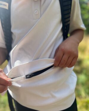 Kid's Insulin Pump-Friendly White Polo Shirt: Classic Style for Type 1 Diabetes Heroes