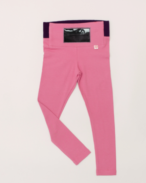 Leggings Pink with transparent front pocket/ T1d leggings / size 3-14Y