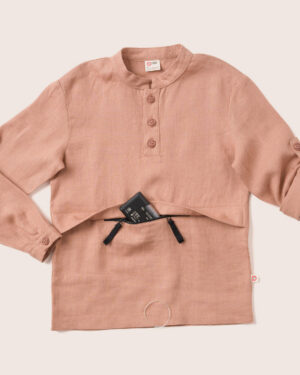 Pure linen Shirt Boy / T1D buttoned shirt / long-sleeve linen shirt / linen with pockets