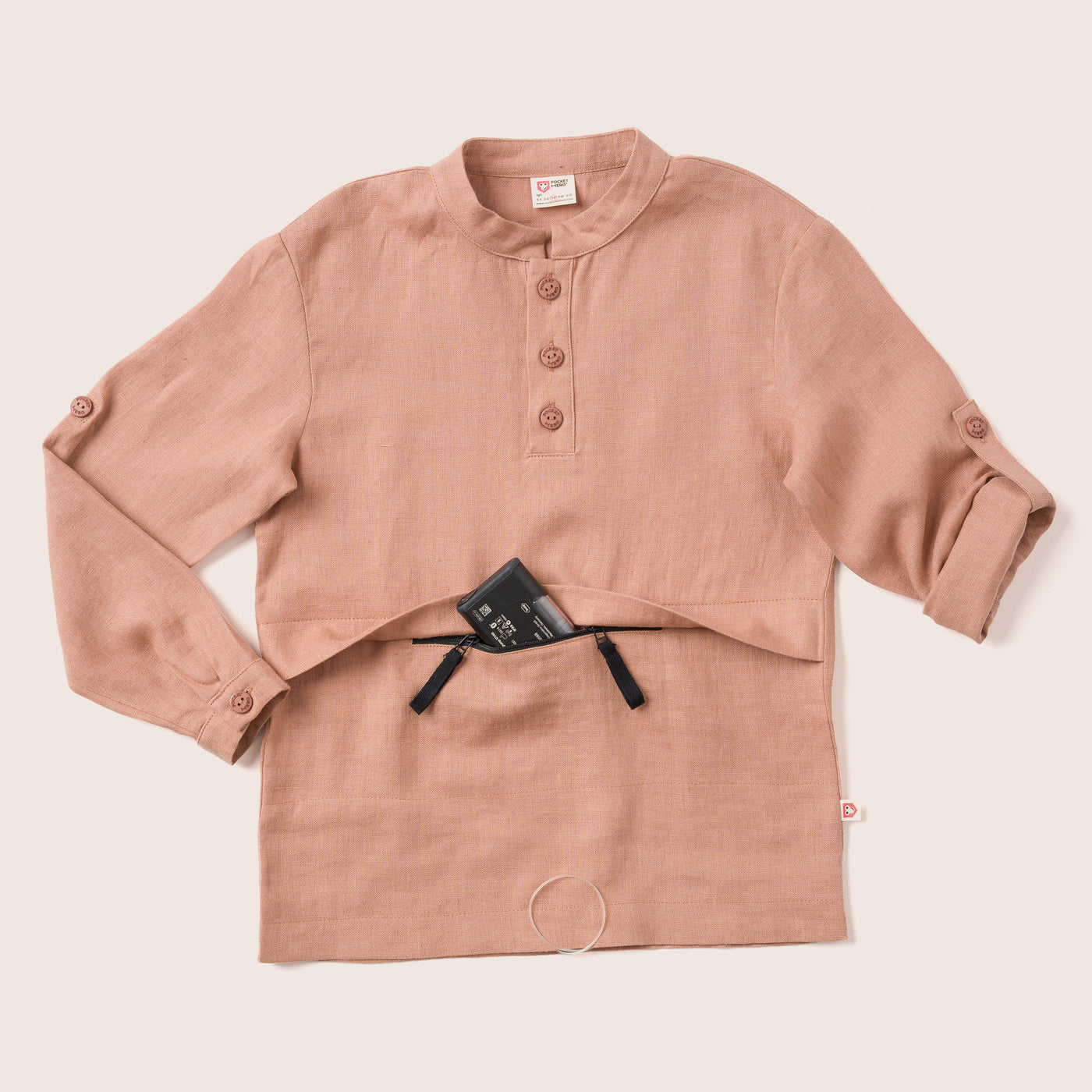 Pure linen Shirt Boy / T1D buttoned shirt / long-sleeve linen shirt / linen with pockets