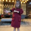 Dress EMA Bordo / T1d Girls Long Sleeve Dress / Casual / Cotton dress with pockets / Size 5-12 Years