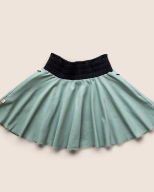 Girls Skirt Mint Green with pockets / Kids' Cotton Circle Skirt / (3-12Yrs)
