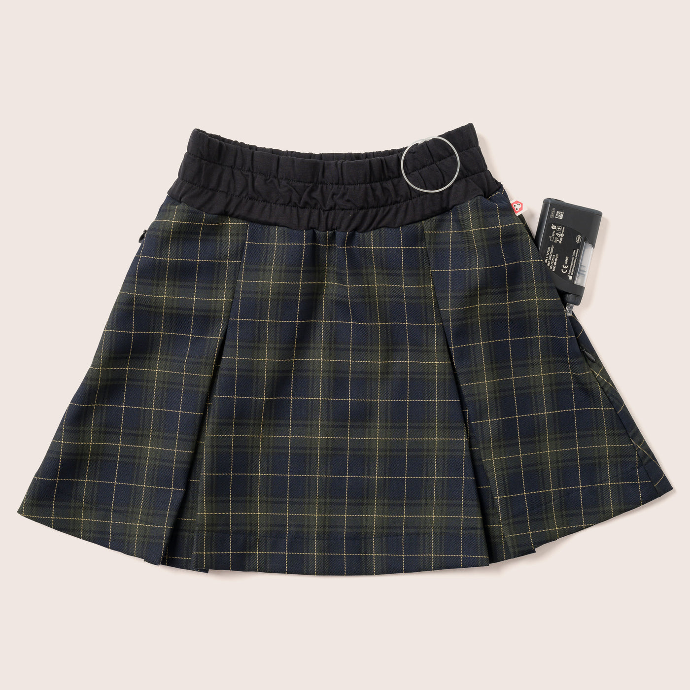 Girl Skirt green / T1d Girls Pleated Skirt High Waisted Plaid A-line Skirts with pockets / School Uniform