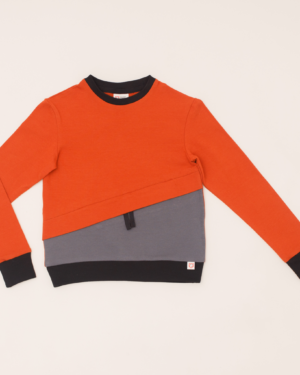 Adaptive long sleeve T-shirt with Hidden Insulin Pump Pocket for Kids-Orange