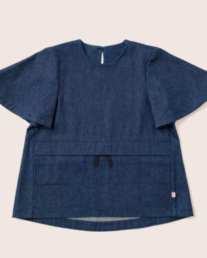 Denim Top girls / T1D detailed shirt / half sleeves / blue denim