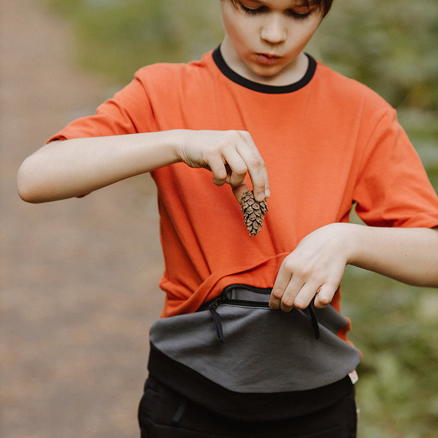 Adaptive T-shirt with Hidden Insulin Pump Pocket for Kids-Orange