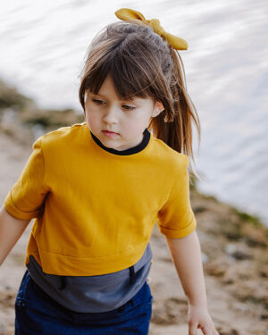 Adaptive T-shirt with Hidden Insulin Pump Pocket for Kids-Yellow