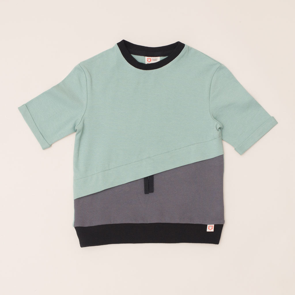 Adaptive T-shirt with Hidden Insulin Pump Pocket for Kids-Pistachio